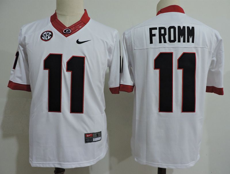 Men Georgia Bulldogs #11 Fromm White Nike 2025 NCAA Jersey->ncaa teams->NCAA Jersey